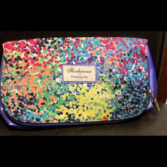 Shoshanna Elizabeth Arden Cosmetic Travel Bag Clutch Purse Multi Color - Picture 1 of 6
